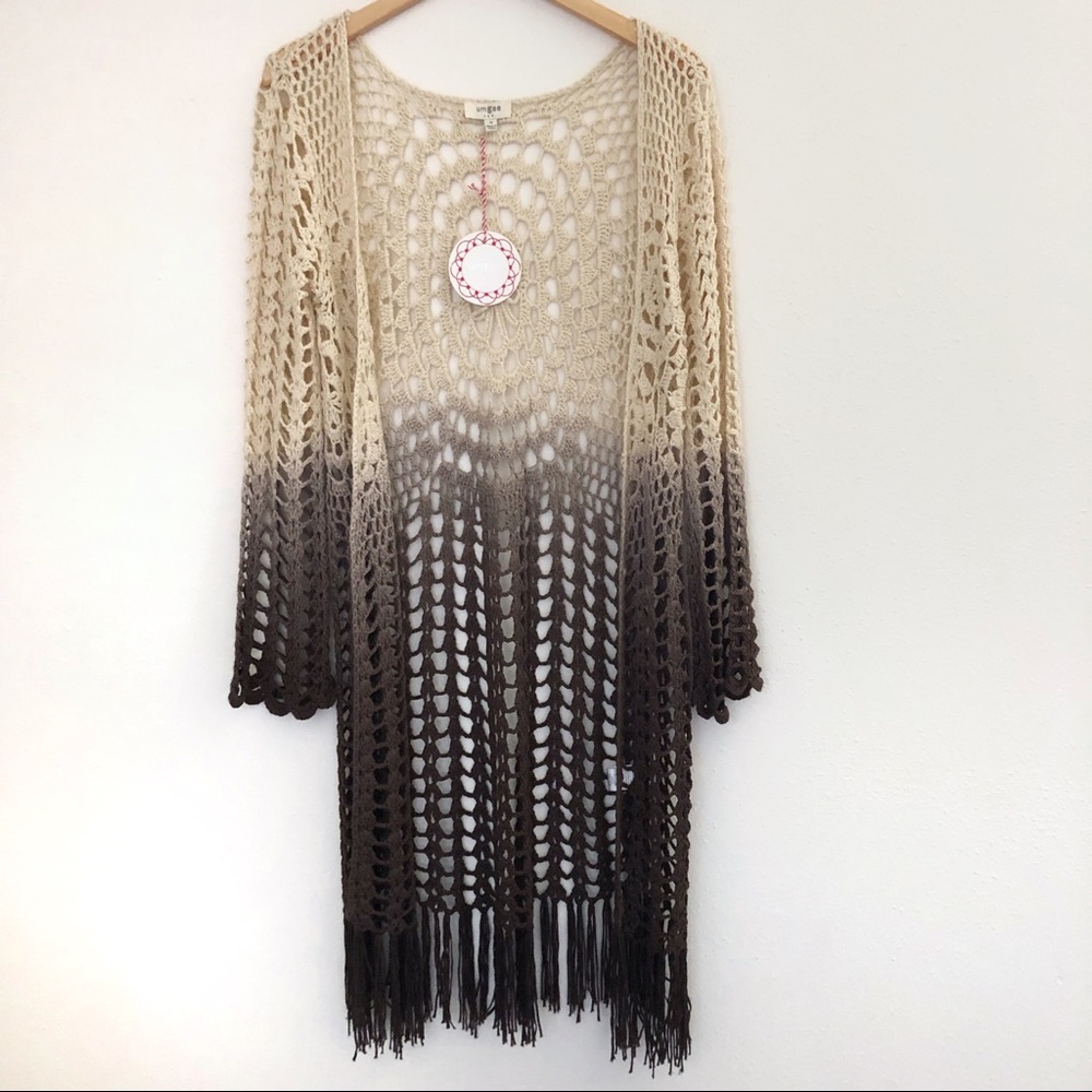 Umgee Ombre Knit Cardigan - Cream and gray - Picture 2 of 8